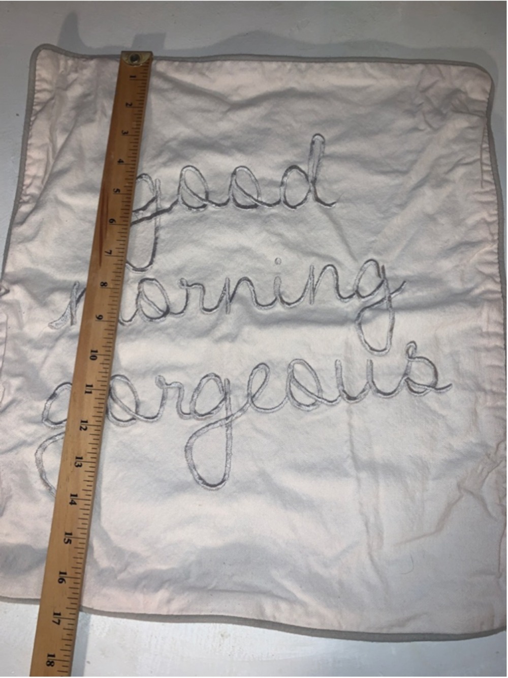Unbranded Beige Gray "Good Morning Gorgeous" Decorative Pillow One Size - Picture 6 of 7